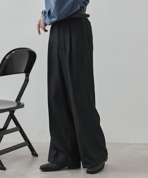 JUNRED（ジュンレッド）の「ライトスルースーパーフレアワイドパンツ（スラックス・メンズ・ブラック/チャコールグレー・S/M/L）」の13枚目の写真