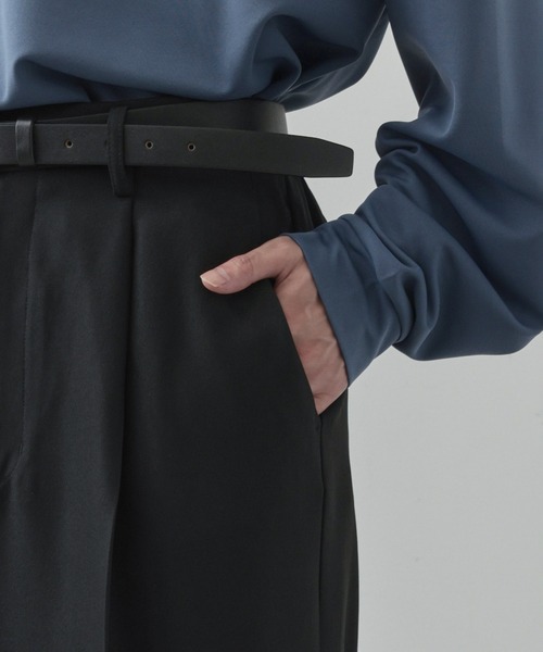 JUNRED（ジュンレッド）の「ライトスルースーパーフレアワイドパンツ（スラックス・メンズ・ブラック/チャコールグレー・S/M/L）」の15枚目の写真