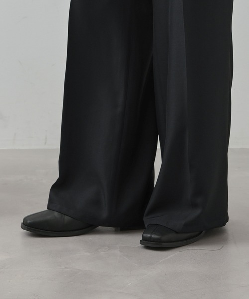 JUNRED（ジュンレッド）の「ライトスルースーパーフレアワイドパンツ（スラックス・メンズ・ブラック/チャコールグレー・S/M/L）」の16枚目の写真