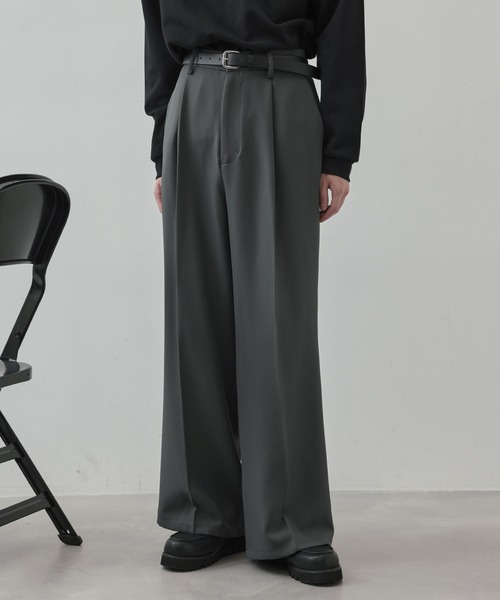 JUNRED（ジュンレッド）の「ライトスルースーパーフレアワイドパンツ（スラックス・メンズ・ブラック/チャコールグレー・S/M/L）」の22枚目の写真
