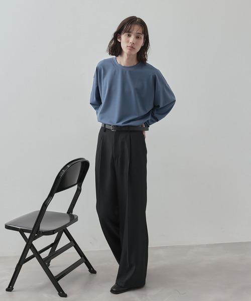 JUNRED（ジュンレッド）の「ライトスルースーパーフレアワイドパンツ（スラックス・メンズ・ブラック/チャコールグレー・S/M/L）」の21枚目の写真