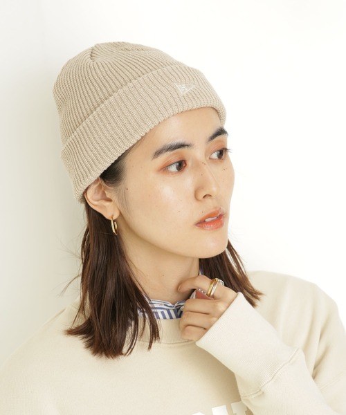 Healthknit（ヘルスニット）の「Healthknit/別注ペナント刺繍ニットキャップ（ニットキャップ/ビーニー・レディース・ブラック/ベージュ/グレー・FREE）」の3枚目の写真