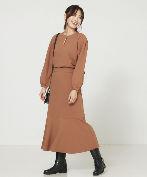 abahouse mavie(アバハウスマヴィ)の「カットジョーゼットマーメイドスカート(スカート・レディース・ブラウン/ブラック・フリー)」の5枚目の写真
