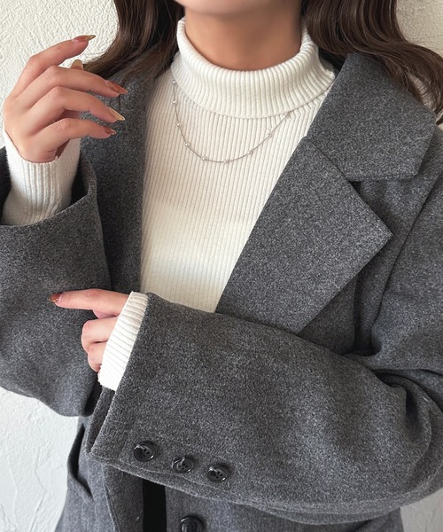 apres jour（アプレジュール）の「ハイネックリブニット【ZOZOTOW限定アイテム】（ニット/セーター・レディース・ブラック/カーキ/オフホワイト/グレー系その他/レッド/ライトピンク・X-LARGE/フリー）」の8枚目の写真