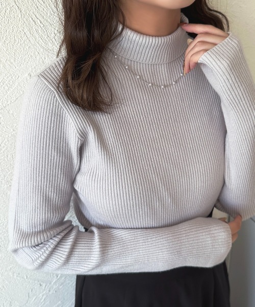 apres jour（アプレジュール）の「ハイネックリブニット【ZOZOTOW限定アイテム】（ニット/セーター・レディース・ブラック/カーキ/オフホワイト/グレー系その他/レッド/ライトピンク・X-LARGE/フリー）」の12枚目の写真