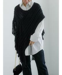 Te chichi | ローゲージニットポンチョ(ポンチョ)