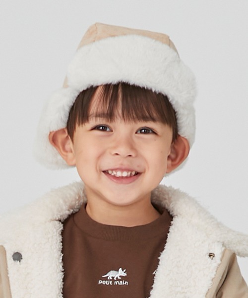 petit main（プティマイン）の「フライトキャップ（キャップ・キッズ・ベージュ/アイボリー・50cm/52cm/54cm）」の18枚目の写真