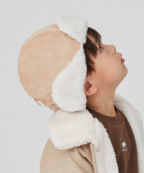 petit main（プティマイン）の「フライトキャップ（キャップ・キッズ・ベージュ/アイボリー・50cm/52cm/54cm）」の19枚目の写真