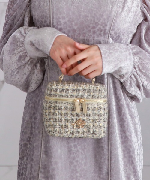 archives(アルシーヴ)の「ツイードバニティショルダー(ショルダーバッグ・レディース・グレー/ブラック・FREE)」の1枚目の写真