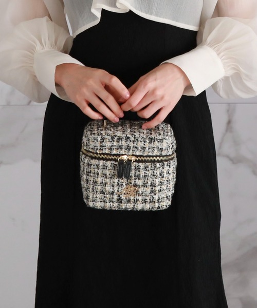 archives(アルシーヴ)の「ツイードバニティショルダー(ショルダーバッグ・レディース・グレー/ブラック・FREE)」の3枚目の写真