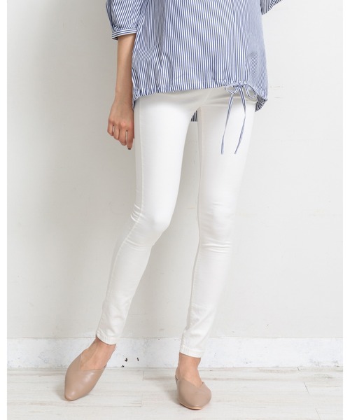 PATRIOT TAXI SELECT(パトリオットタクシーセレクト)の「【犬印】テフロン撥水防汚加工パンツ(マタニティウェア/グッズ・レディース・ブラック/ライトベージュ/オフホワイト・S/L/M)」の2枚目の写真