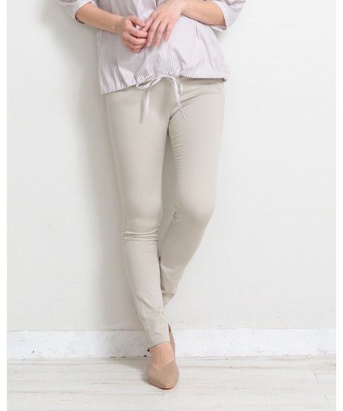 PATRIOT TAXI SELECT(パトリオットタクシーセレクト)の「【犬印】テフロン撥水防汚加工パンツ(マタニティウェア/グッズ・レディース・ブラック/ライトベージュ/オフホワイト・S/L/M)」の1枚目の写真