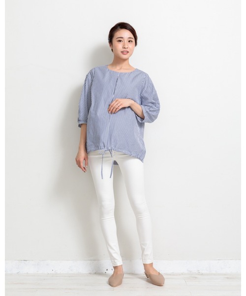 PATRIOT TAXI SELECT(パトリオットタクシーセレクト)の「【犬印】テフロン撥水防汚加工パンツ(マタニティウェア/グッズ・レディース・ブラック/ライトベージュ/オフホワイト・S/L/M)」の5枚目の写真