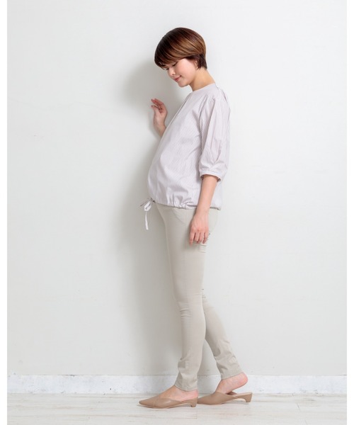 PATRIOT TAXI SELECT(パトリオットタクシーセレクト)の「【犬印】テフロン撥水防汚加工パンツ(マタニティウェア/グッズ・レディース・ブラック/ライトベージュ/オフホワイト・S/L/M)」の9枚目の写真