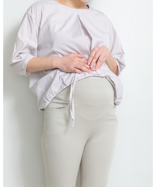 PATRIOT TAXI SELECT(パトリオットタクシーセレクト)の「【犬印】テフロン撥水防汚加工パンツ(マタニティウェア/グッズ・レディース・ブラック/ライトベージュ/オフホワイト・S/L/M)」の11枚目の写真