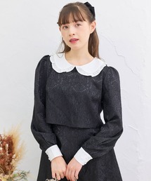 TITTY&CO. | 【TITTY&CO.】【セットアップ】ジャガード丸衿長袖トップス(Tシャツ/カットソー)