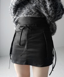 me+em select（ミームセレクト）の「【 ２WAY 】３ストラップリボンカーゴミニスカート ／ three strap ribbon cargo mini skirt（スカート）」