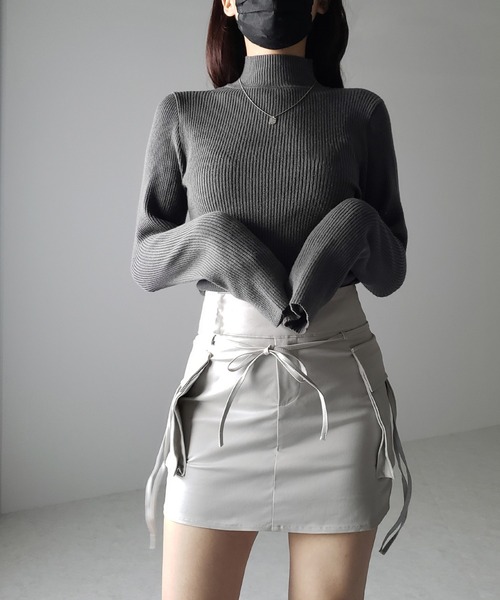 me+em select(ミームセレクト)の「※※【 2WAY 】3ストラップリボンカーゴミニスカート / three strap ribbon cargo mini skirt(スカート・レディース・ブラック/チャコール/ライトグレー・LARGE/MEDIUM/SMALL)」の22枚目の写真