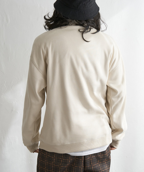 VENCEEXCHANGE（ヴァンスエクスチェンジ）の「フェイクスウェードヒゲ刺繍ハーフZIP（ポロシャツ・メンズ・グレー/チャコールグレー/オフホワイト/ブラウン・L/M）」の7枚目の写真