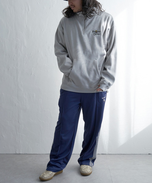 VENCEEXCHANGE（ヴァンスエクスチェンジ）の「フェイクスウェードヒゲ刺繍ハーフZIP（ポロシャツ・メンズ・グレー/チャコールグレー/オフホワイト/ブラウン・L/M）」の12枚目の写真