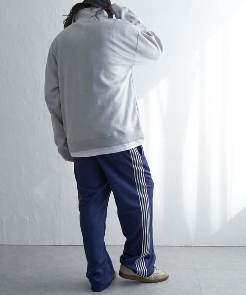 VENCEEXCHANGE（ヴァンスエクスチェンジ）の「フェイクスウェードヒゲ刺繍ハーフZIP（ポロシャツ・メンズ・グレー/チャコールグレー/オフホワイト/ブラウン・L/M）」の5枚目の写真