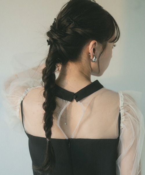 VANNIE U(ヴァニーユー)の「ベロアリボンミニヘアクリップ(バレッタ/ヘアクリップ・レディース・アイボリー/ブラック・FREE)」の13枚目の写真