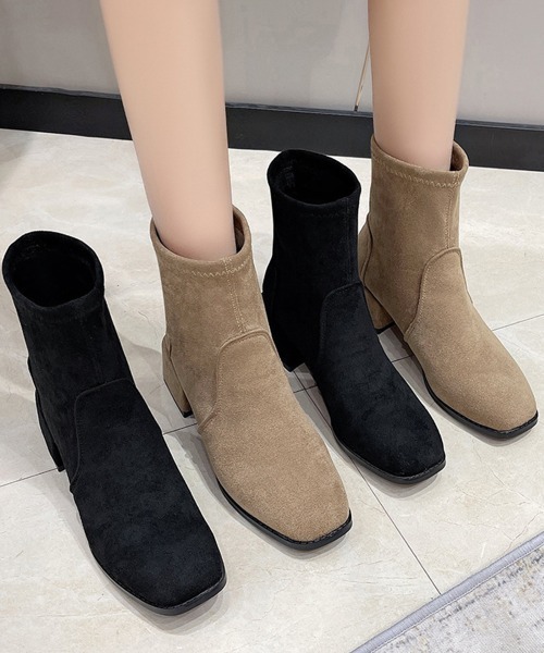 Miniministore(ミニミニストア)の「ショートブーツ レディース ブーティ韓国(ブーツ・レディース・モカ/ブラック・23.5cm/24.0cm/22.5cm/24.5cm/23.0cm)」の3枚目の写真