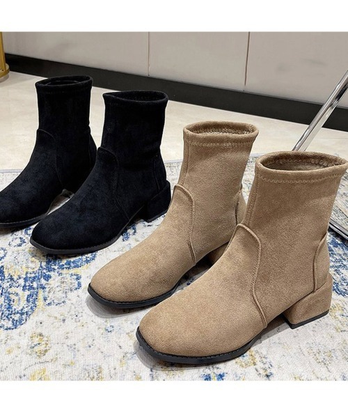 Miniministore(ミニミニストア)の「ショートブーツ レディース ブーティ韓国(ブーツ・レディース・モカ/ブラック・23.5cm/24.0cm/22.5cm/24.5cm/23.0cm)」の4枚目の写真