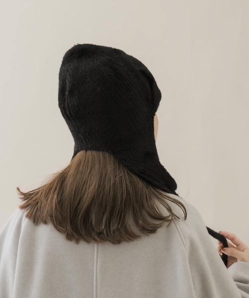 SMELLY（スメリー）の「シャギーニットフライトキャップ（ニットキャップ/ビーニー・レディース・アイボリー/ブラック・-）」の10枚目の写真