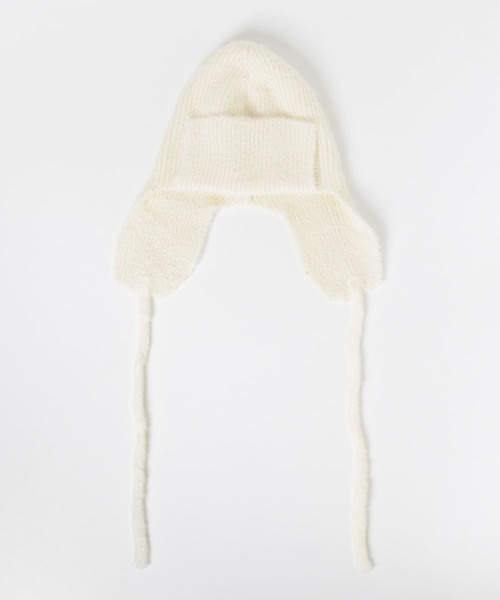 SMELLY（スメリー）の「シャギーニットフライトキャップ（ニットキャップ/ビーニー・レディース・アイボリー/ブラック・-）」の17枚目の写真