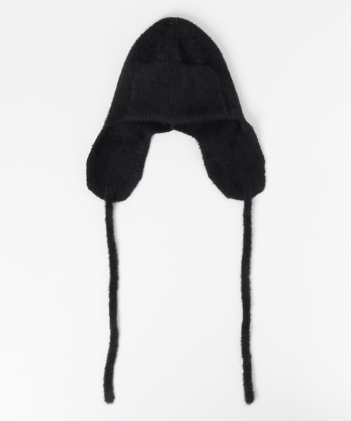 SMELLY（スメリー）の「シャギーニットフライトキャップ（ニットキャップ/ビーニー・レディース・アイボリー/ブラック・-）」の18枚目の写真