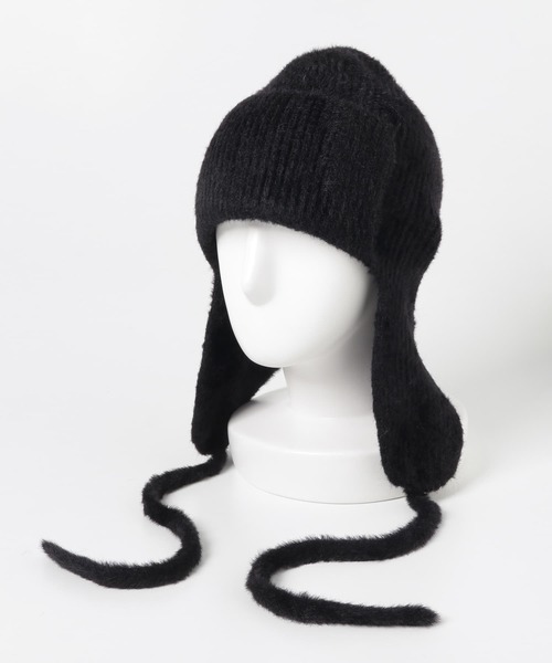 SMELLY（スメリー）の「シャギーニットフライトキャップ（ニットキャップ/ビーニー・レディース・アイボリー/ブラック・-）」の20枚目の写真