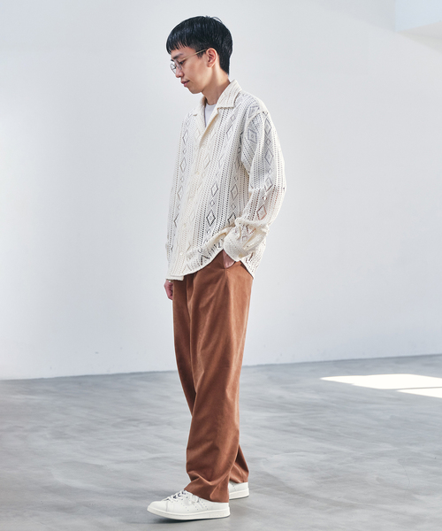 EDIFICE LA BOUCLE（エディフィスラブークル）の「【LA BOUCLE / ラブークル】ウルトラスエード ワイドパンツ（その他パンツ・メンズ・ブラウン系その他/サックスブルー/パープル・FREE）」の5枚目の写真