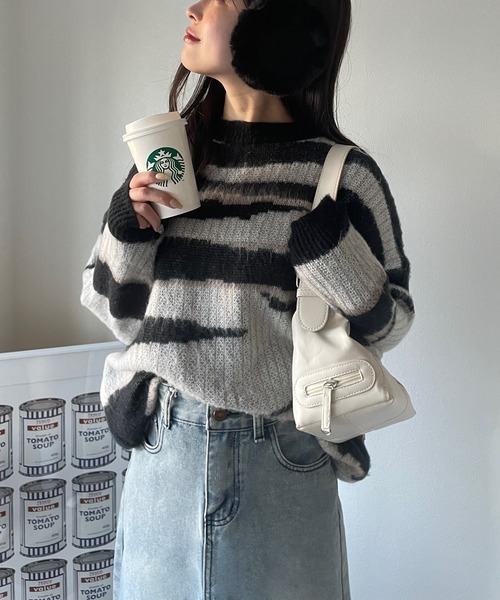 【美品】ノーリーズソフィー　アルパカ　ウールモヘアニット　ふわふわセーター　高級 モヘアニットセーター ふわふわ ニット セーター プルオーバー