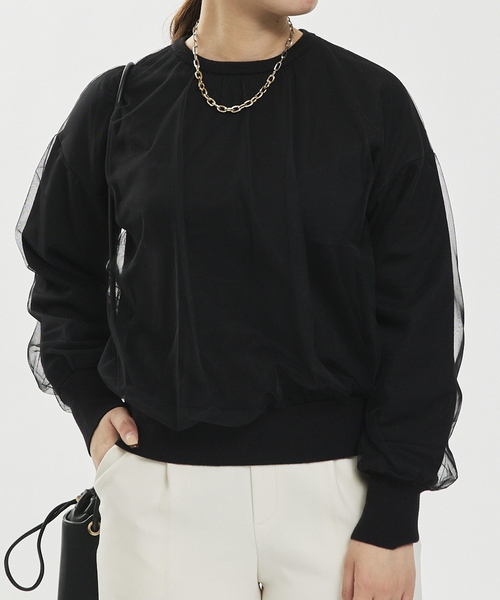 abahouse mavie（アバハウスマヴィ）の「チュールニットプルオーバー（ニット/セーター・レディース・ホワイト/レモンイエロー/ブラック・フリー）」の15枚目の写真