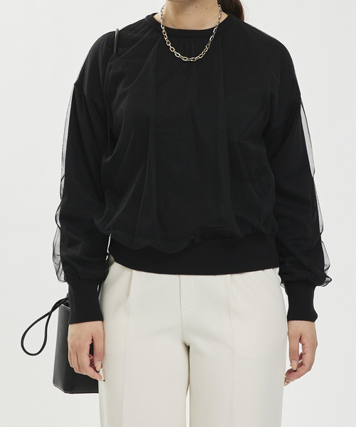 abahouse mavie（アバハウスマヴィ）の「チュールニットプルオーバー（ニット/セーター・レディース・ホワイト/レモンイエロー/ブラック・フリー）」の16枚目の写真