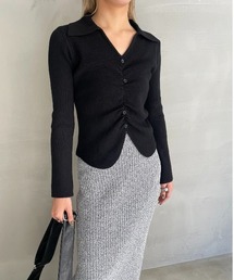 AIC. | ポロリブニットトップス(ポロシャツ)