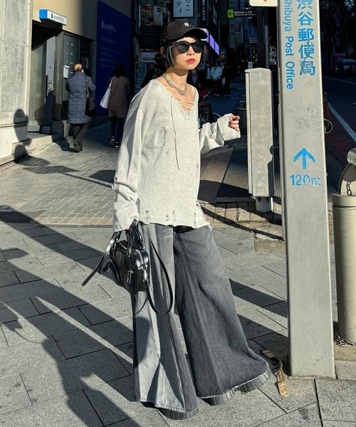 PAGEBOY(ページボーイ)の「レースUPユルダメージニット(ニット/セーター・レディース・ブラック/グレー/ブルー・FREE)」の19枚目の写真