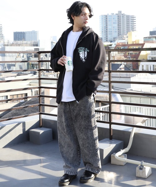 ８(eight)（エイト）の「グラフィック裏起毛ZIPパーカー（パーカー・メンズ・ブラック/アッシュグレー・LARGE/MEDIUM）」の19枚目の写真