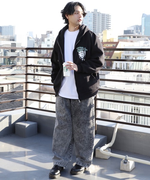 ８(eight)（エイト）の「グラフィック裏起毛ZIPパーカー（パーカー・メンズ・ブラック/アッシュグレー・LARGE/MEDIUM）」の13枚目の写真