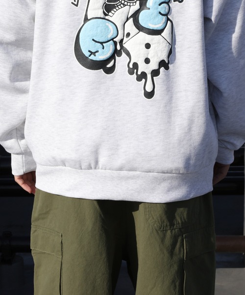８(eight)（エイト）の「グラフィック裏起毛ZIPパーカー（パーカー・メンズ・ブラック/アッシュグレー・LARGE/MEDIUM）」の9枚目の写真