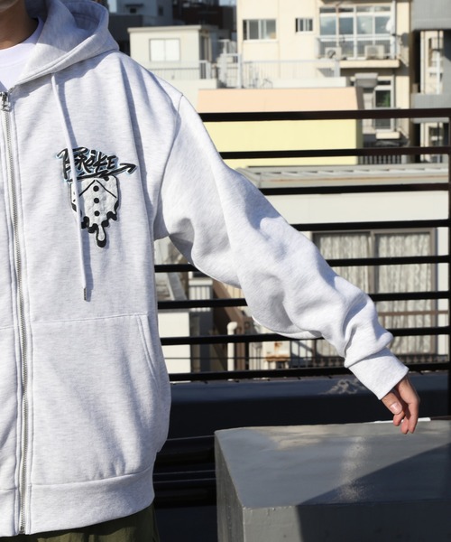 ８(eight)（エイト）の「グラフィック裏起毛ZIPパーカー（パーカー・メンズ・ブラック/アッシュグレー・LARGE/MEDIUM）」の10枚目の写真