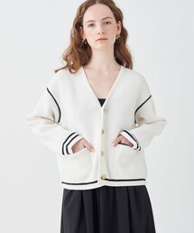 MACPHEE（マカフィー）の「ハーフミラノ Vネックカーディガン（ニット