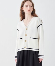 MACPHEE（マカフィー）の「ハーフミラノ Vネックカーディガン（ニット