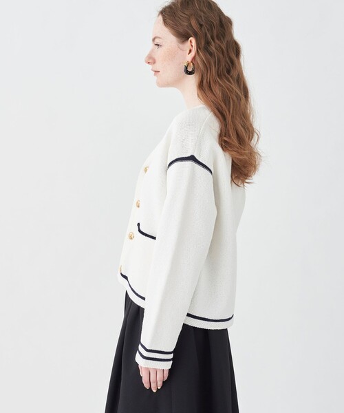 MACPHEE（マカフィー）の「ハーフミラノ Vネックカーディガン（ニット