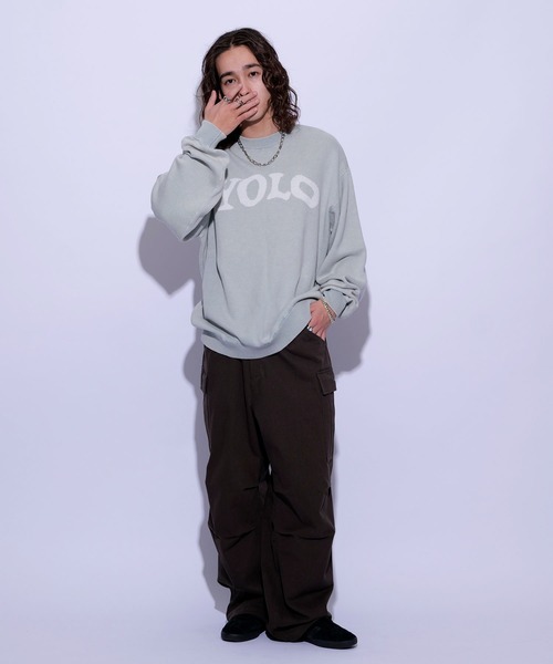 re_k by JUNRED（レクバイジュンレッド）の「re_k by JUNRED / YOLOジャガードニットプルオーバー（ニット/セーター・メンズ・ライトグレー/ミント/ブラック・S/M/L）」の5枚目の写真