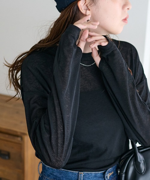 DISCOAT(ディスコート)の「《新色追加!》【WEB限定】梨地シアーシンプルT(Tシャツ/カットソー・レディース・アイボリー/オレンジ/グリーン/ブラック/ネイビー/ピンク/グレー/ブラウン/モカ/バーガンディー/サックスブルー/ダークグレー・MEDIUM)」の20枚目の写真