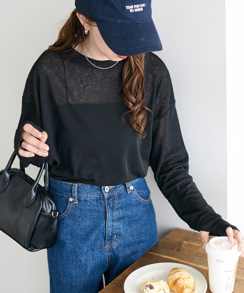 DISCOAT(ディスコート)の「《新色追加!》【WEB限定】梨地シアーシンプルT(Tシャツ/カットソー・レディース・アイボリー/オレンジ/グリーン/ブラック/ネイビー/ピンク/グレー/ブラウン/モカ/バーガンディー/サックスブルー/ダークグレー・MEDIUM)」の19枚目の写真