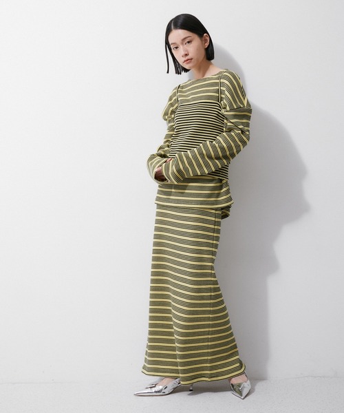 MILLER（ミラー）の「【Miller for ADAM ET ROPE'】別注WAFFLE BORDER SKIRT（スカート・レディース・グリーン系その他/オフホワイト・FREE）」の10枚目の写真