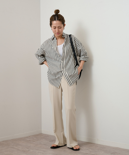 framework ダブルクロススリットパンツ　べージュ　40 FRAMeWORK（フレームワーク）の「≪追加≫ダブルクロススリットパンツ